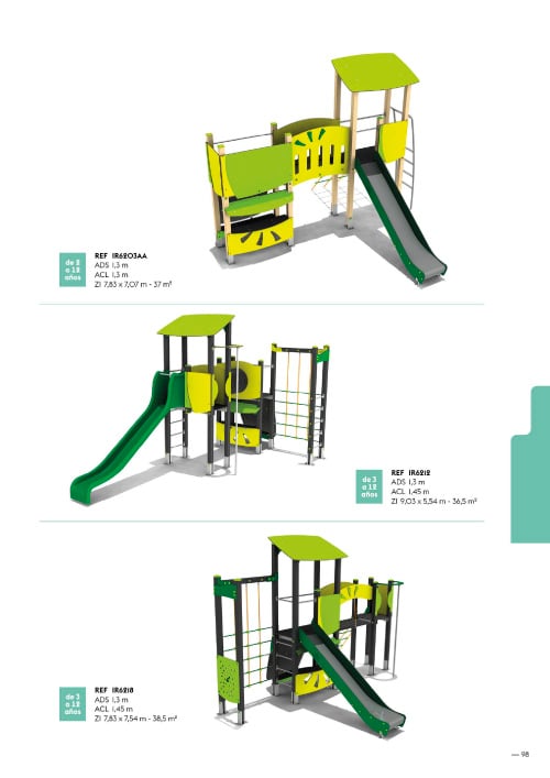 JUEGOS DE EXTERIOR DE MADERA Y METAL